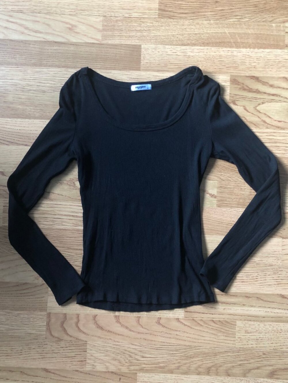 ZEAGOO (Size S) Black Long-Sleeve Ribbed Sweater - Picture 2 of 5